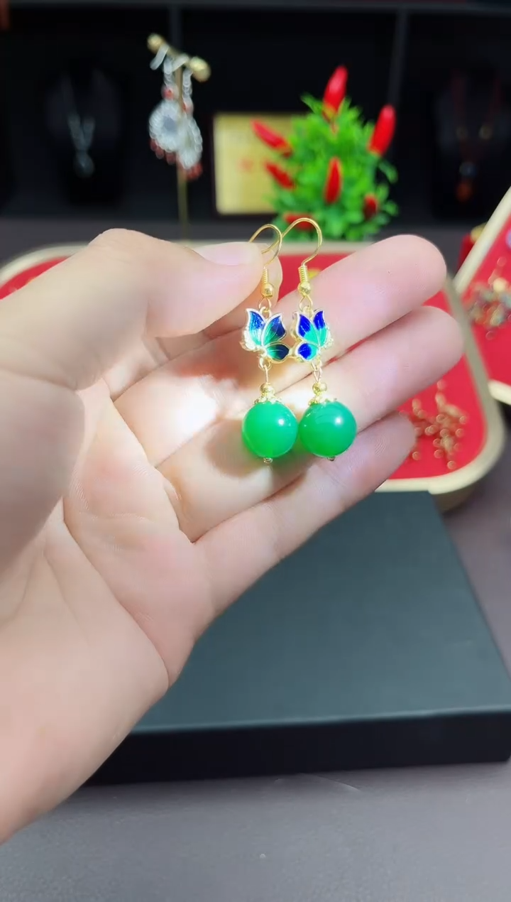 【闪购商品】玛瑙/玉髓耳钉银S925镶嵌337000