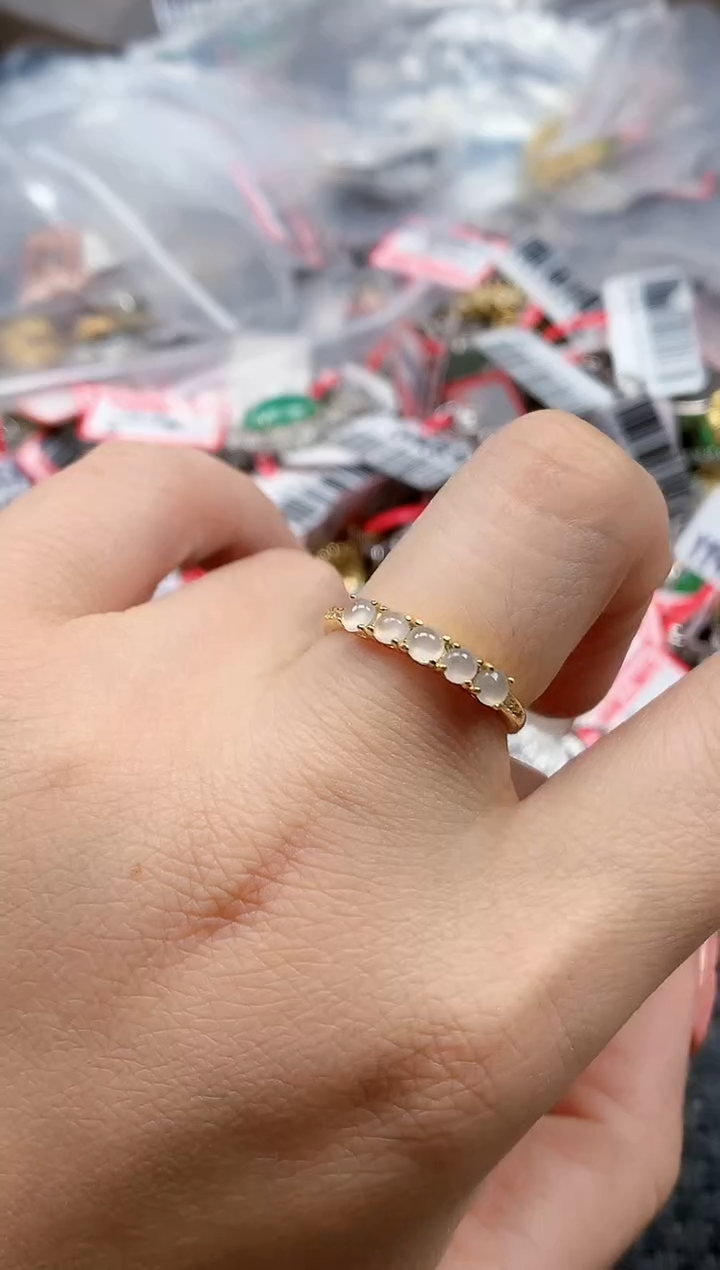 银S925镶嵌戒指翡翠天然A货缅甸翡翠