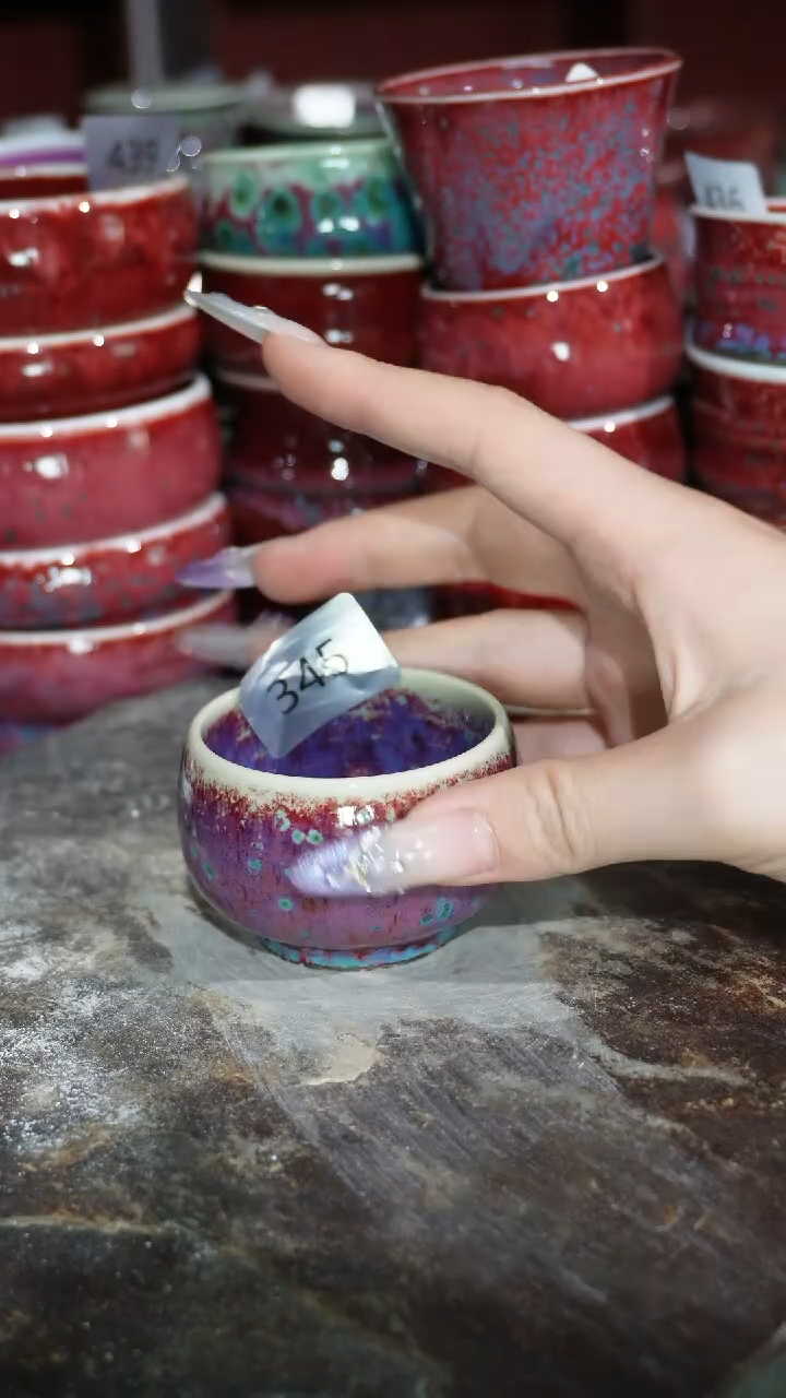 摆件陶精品窑变钧瓷茶器