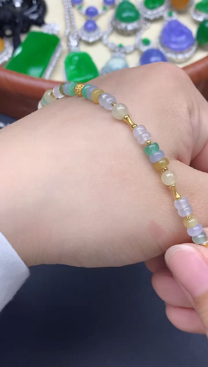 18K金镶嵌手链翡翠426-中国好珍宝