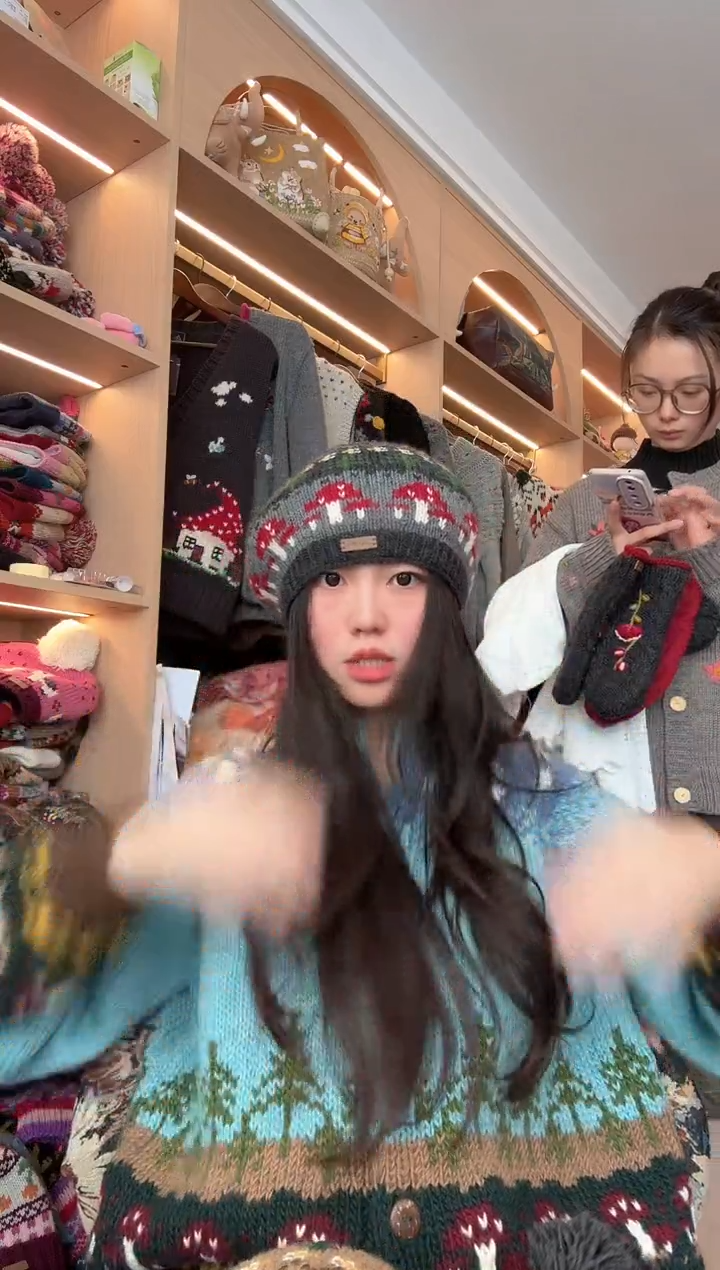 羊毛美利奴灰色蘑菇贝雷帽