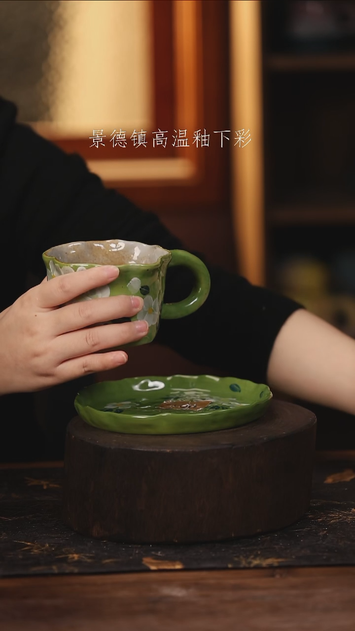 陶瓷景德镇高温釉下手绘陶瓷@L004@