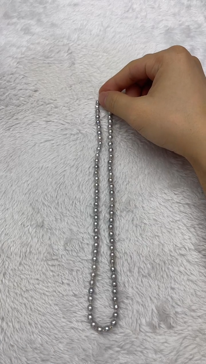 海水珍珠银S925镶嵌项链AK真多麻5-5.5mm
