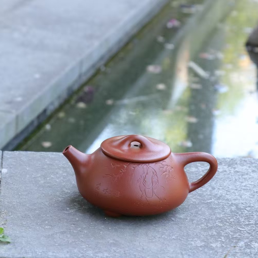 150cc左右  朱泥小品石瓢  紫砂壶