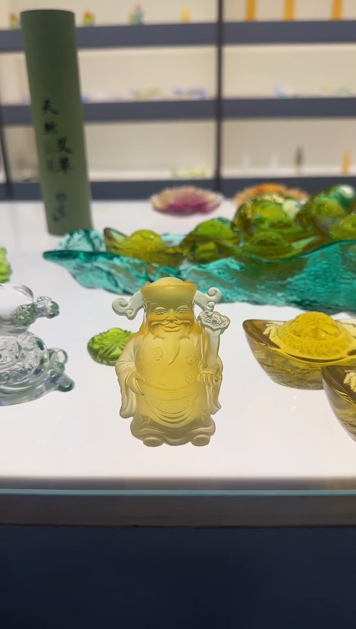 手工艺品琉璃财神8cm