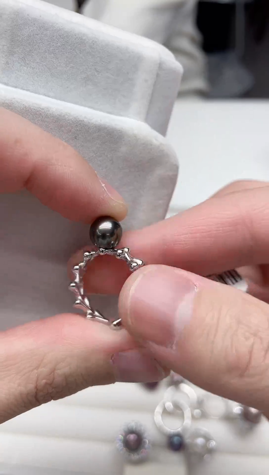 【闪购商品】海水珍珠戒圈银S925镶嵌戒指