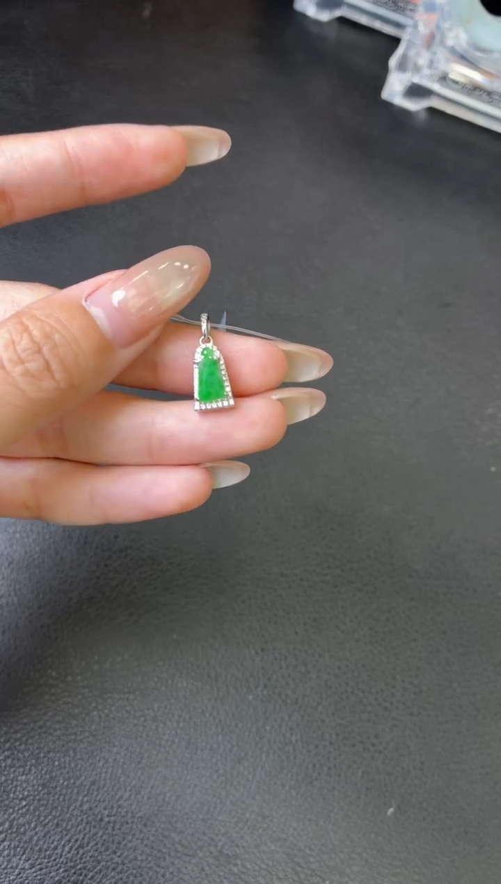 吊坠(不含链)银S925镶嵌翡翠吊坠 