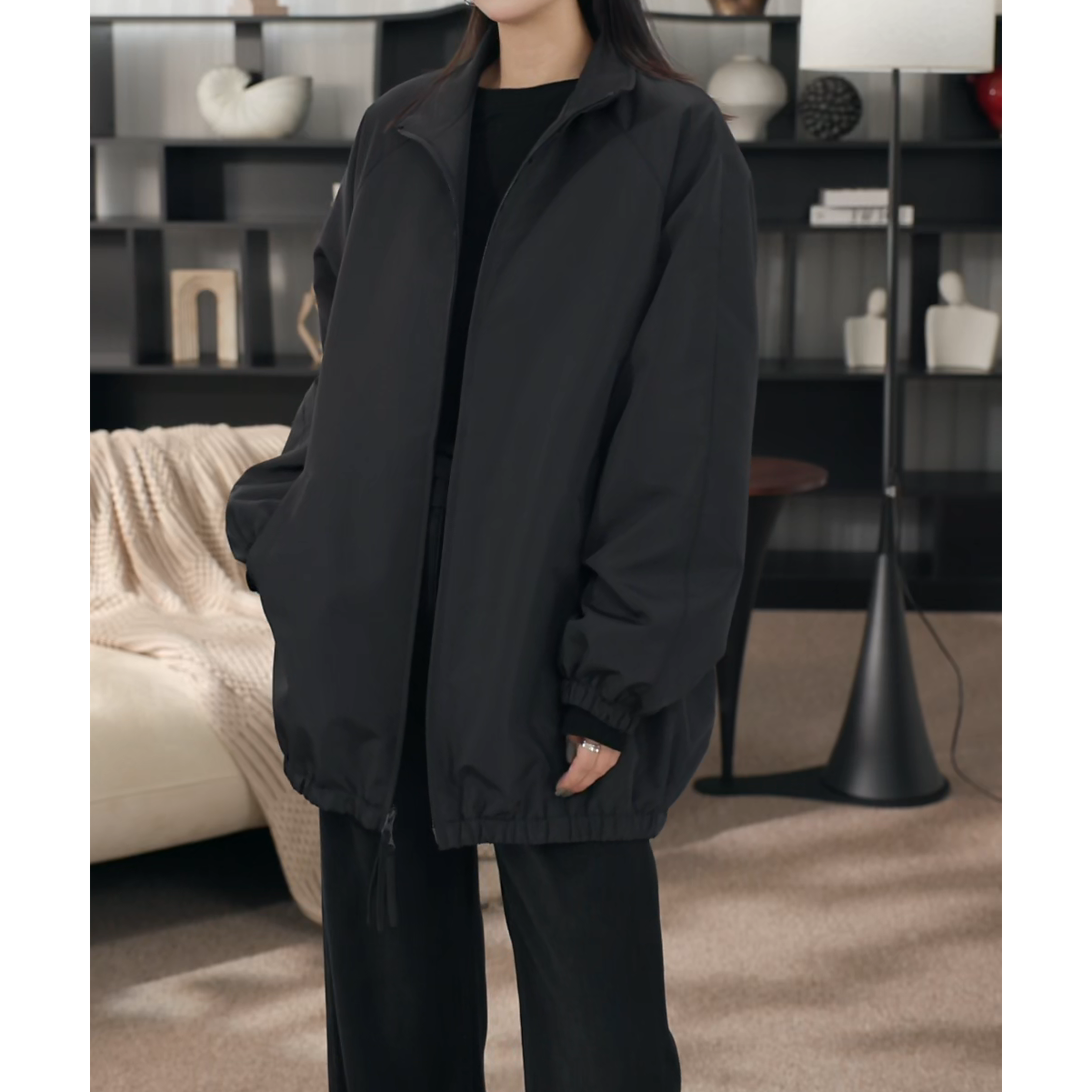 卢尚男友风机能拉链夹克棉服70314