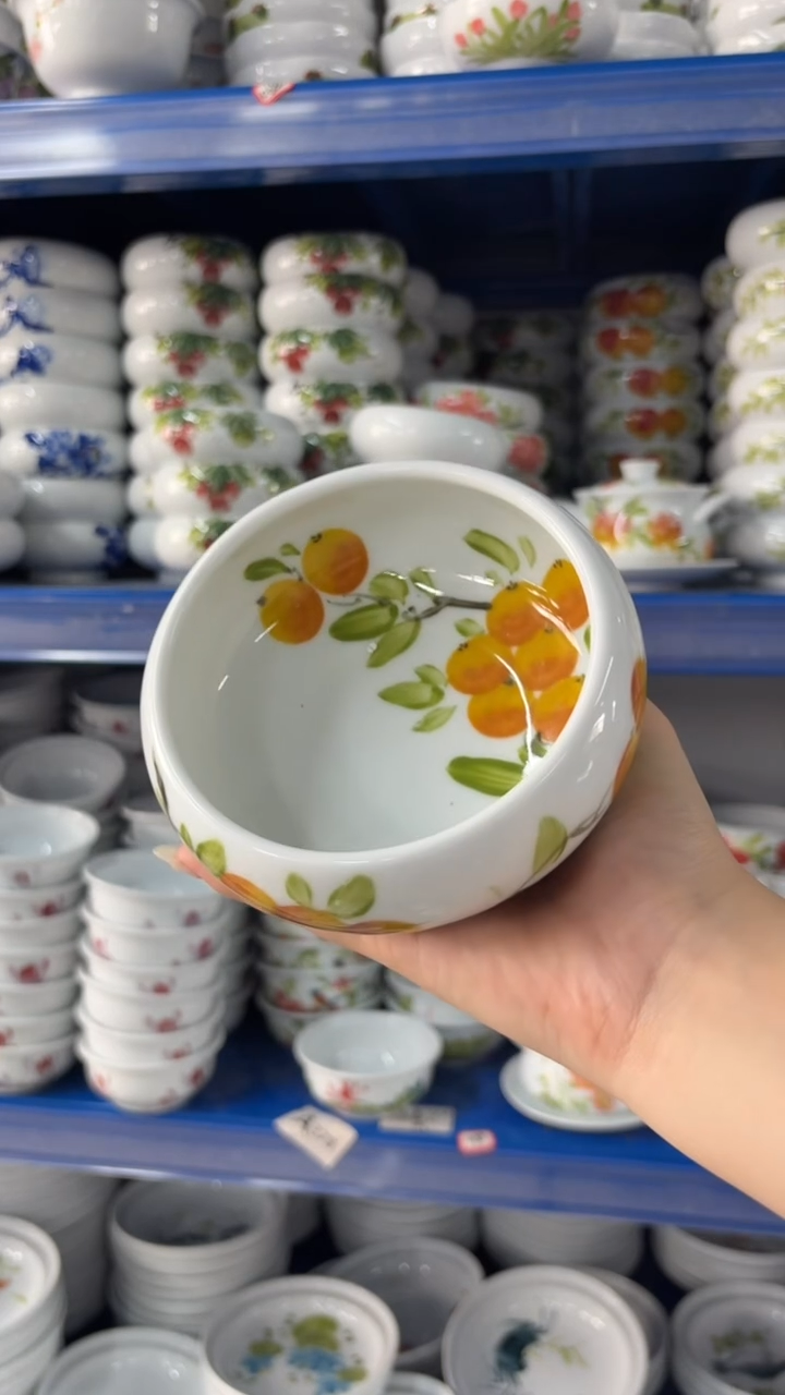 瓷片景德镇陶瓷食品级手绘釉中彩-窝窝碗