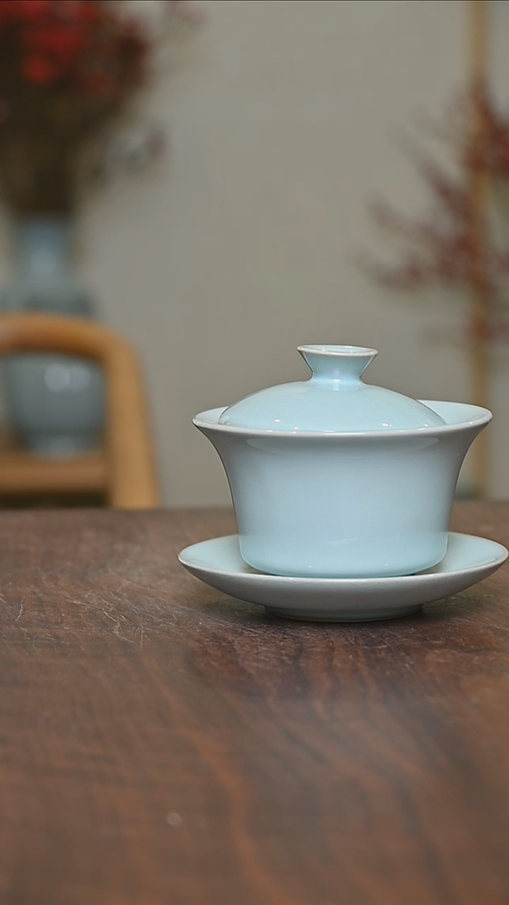 【闪购商品】其他朱家款小盖碗 天青釉 微瑕