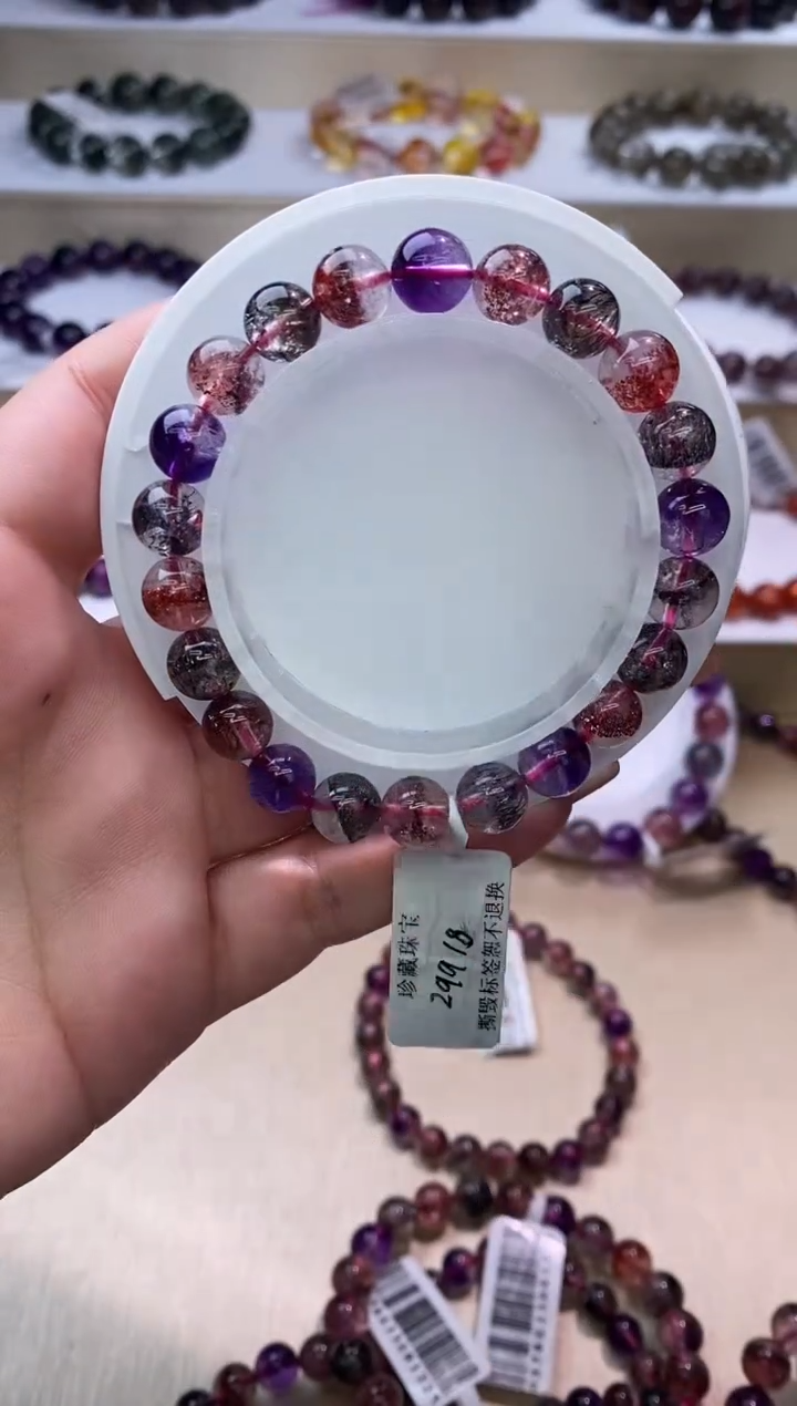 【闪购商品】水晶手链未镶嵌黑加仑超七9m+