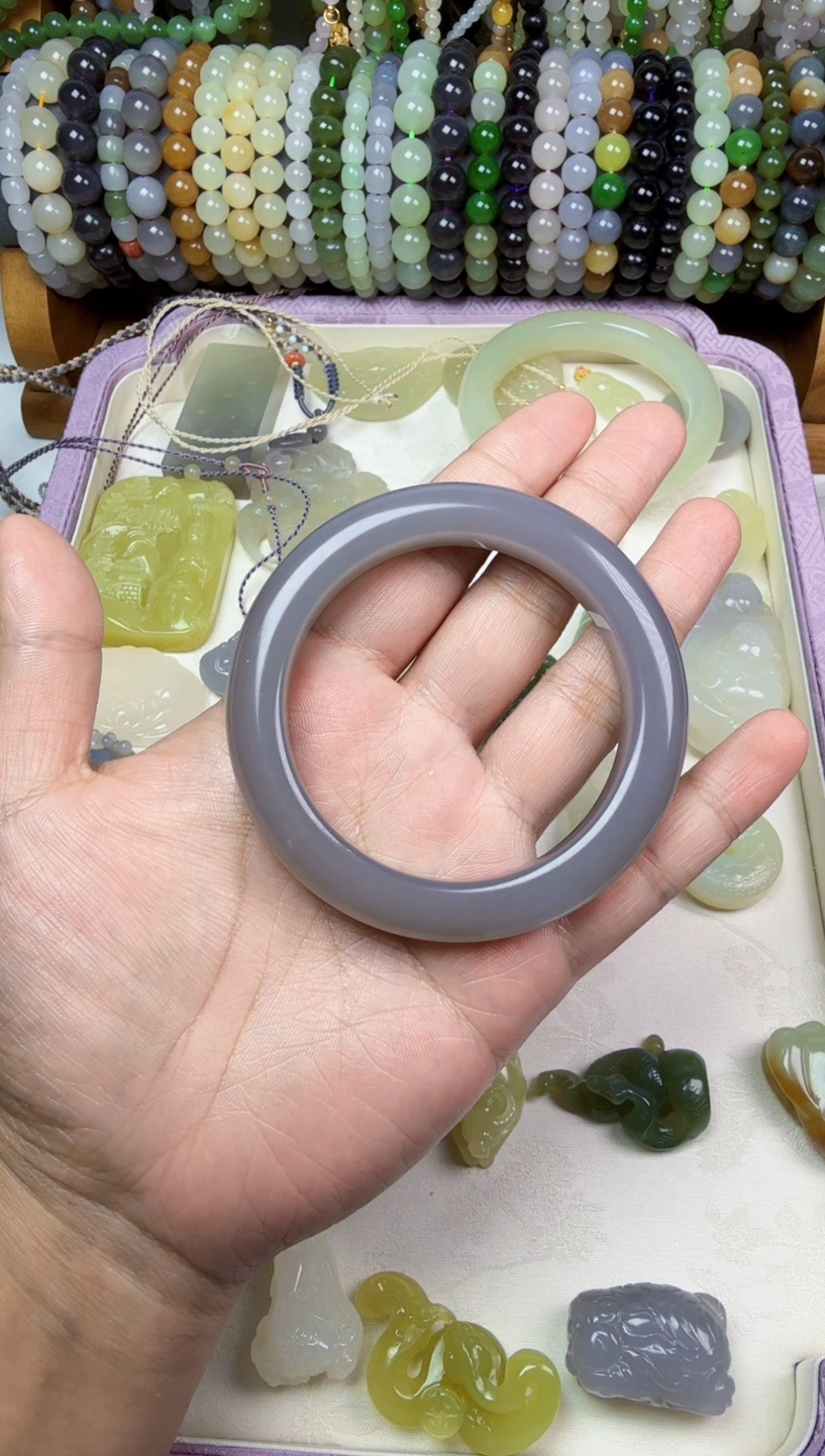 和田玉（糖玉）手镯未镶嵌青海料54圈口手镯