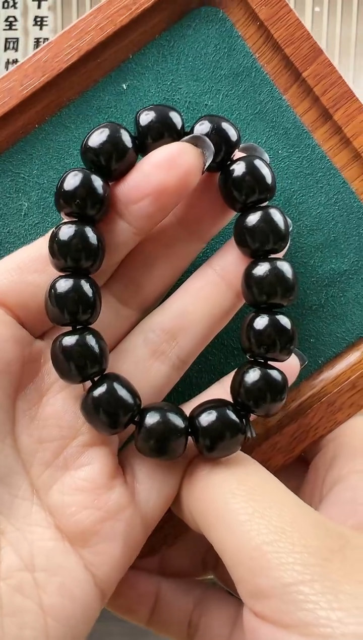 【闪购商品】和田玉手链未镶嵌新疆和田玉塔青老型手串14