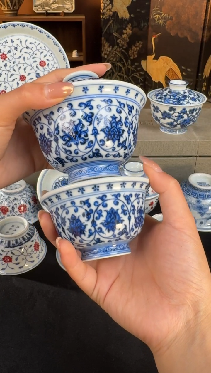 杯刘建锋窑3.0盖碗+小压手杯套组