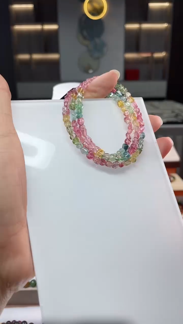 未镶嵌老矿碧玺三圈手串mm+碧玺（多样性发一条）Q