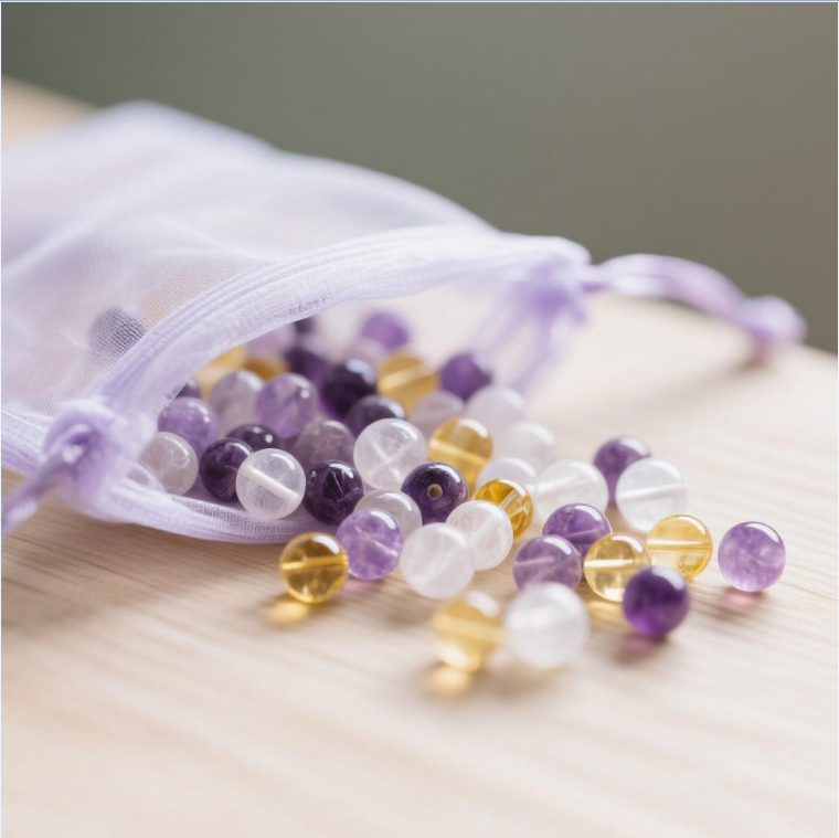 天然小m水晶散珠DIY款一包