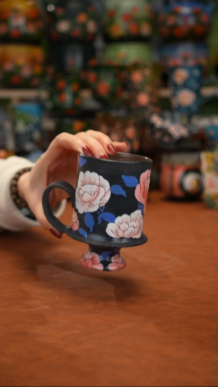 紫砂油画手绘釉下彩