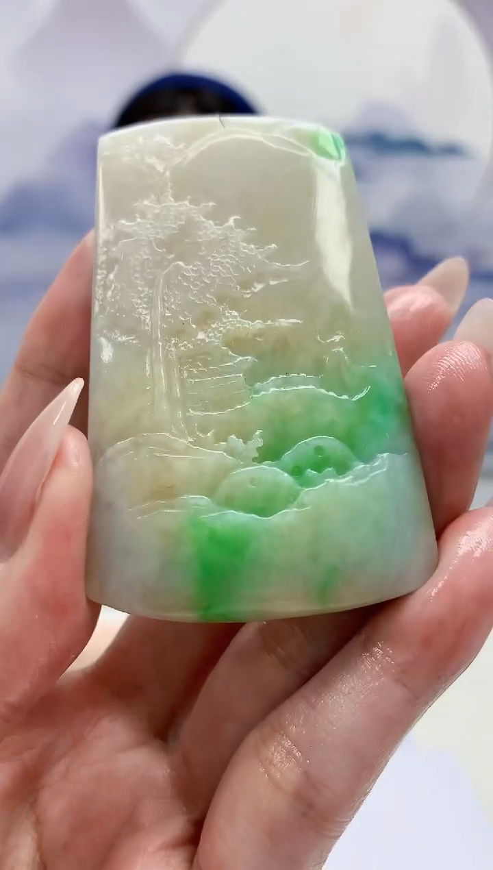 【闪购商品】定制翡翠未镶嵌0405MM-毛货挂件40