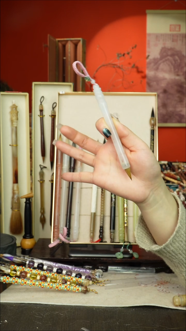 482号闪孤品高货毛笔链接 清水试笔 蘸墨不退