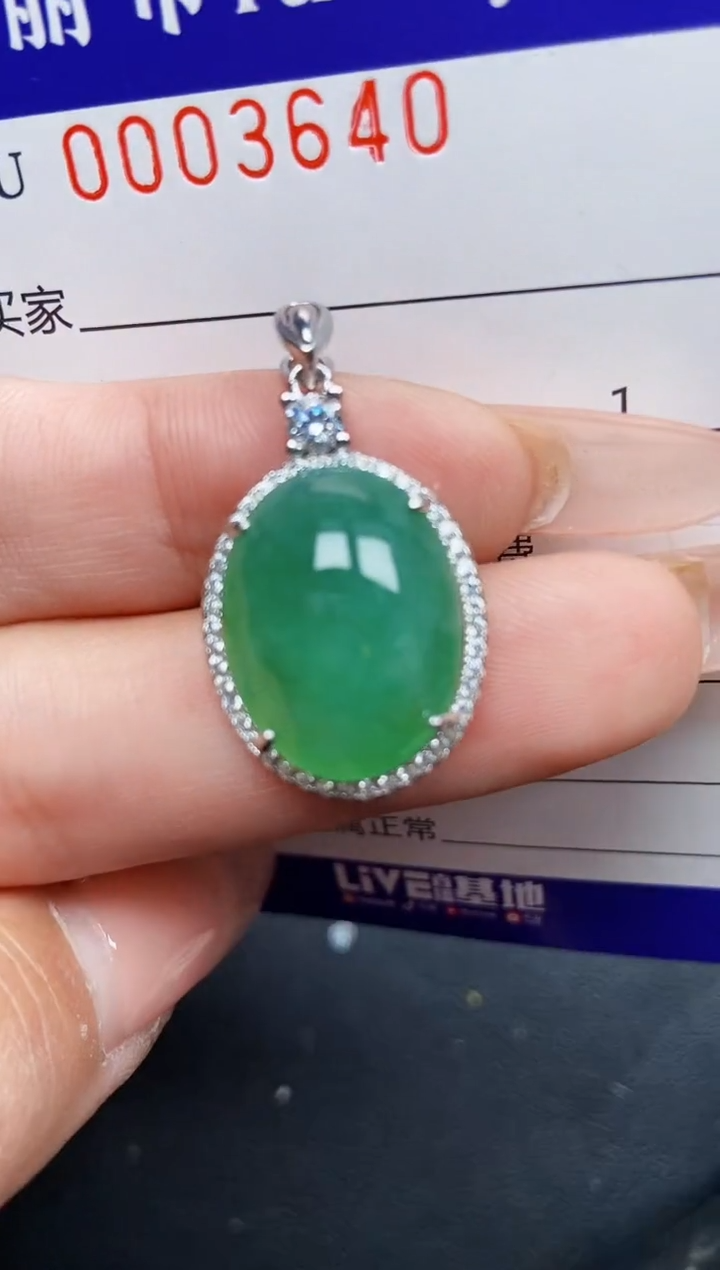 【闪购商品】翡翠颈饰银S925镶嵌3640