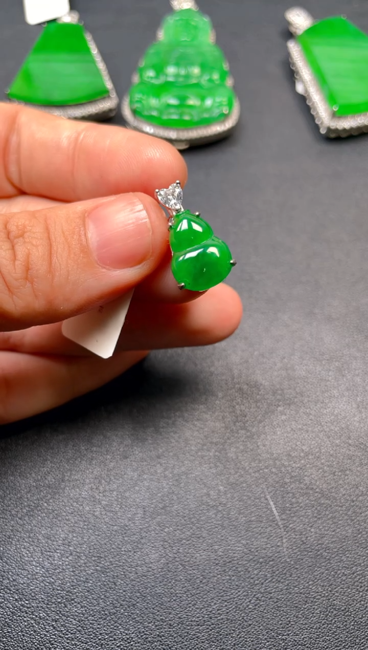 吊坠(不含链)银S925镶嵌翡翠dz1