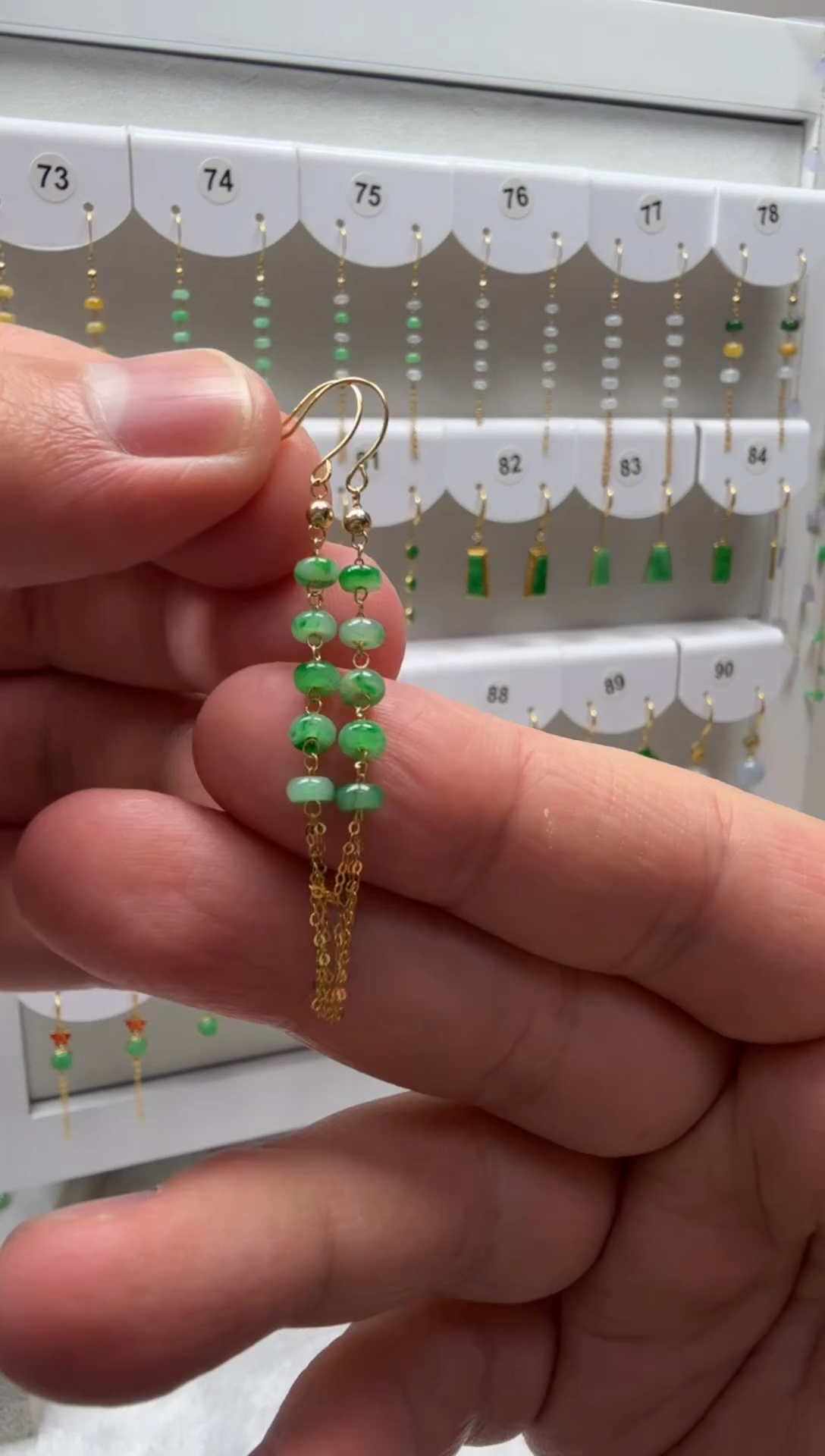 18K金镶嵌翡翠耳饰缅甸天然翡翠a货