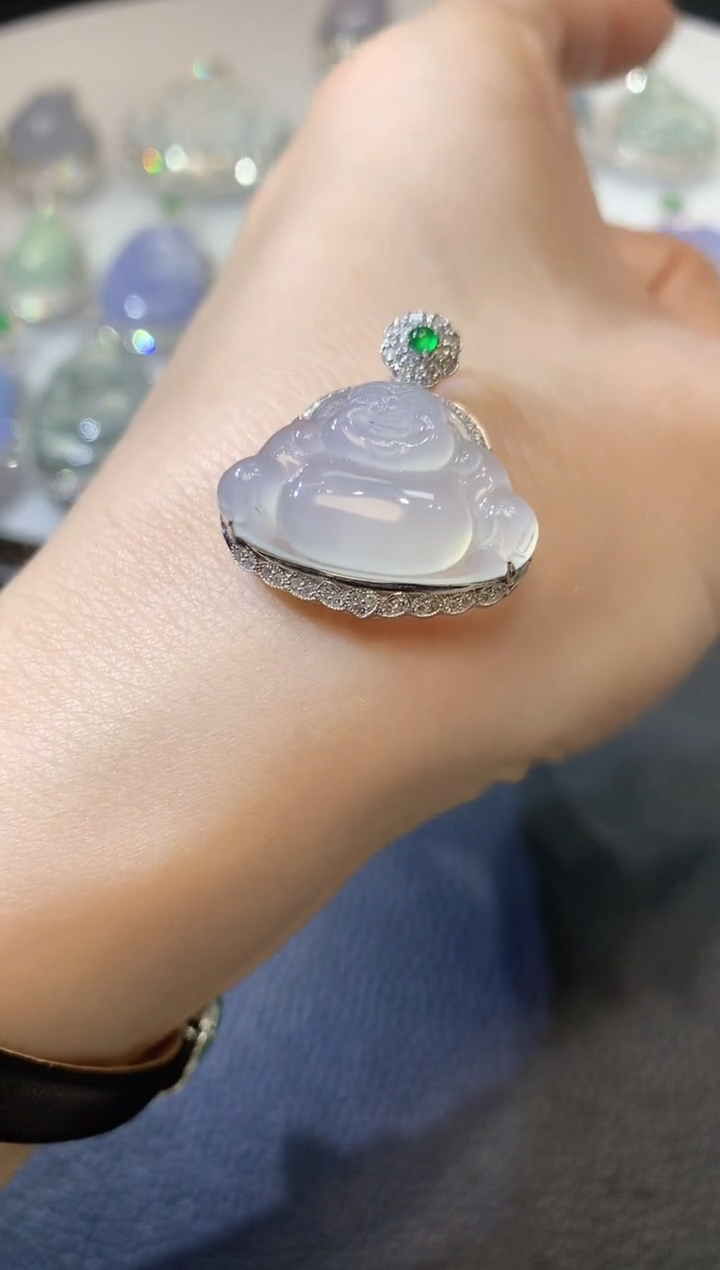 【闪购商品】翡翠吊坠(不含链)18K金镶嵌D12