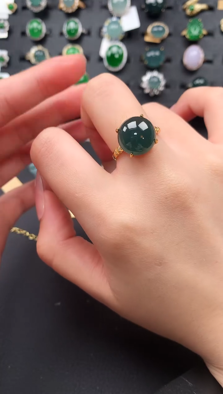 【闪购商品】翡翠戒指银S925镶嵌52141