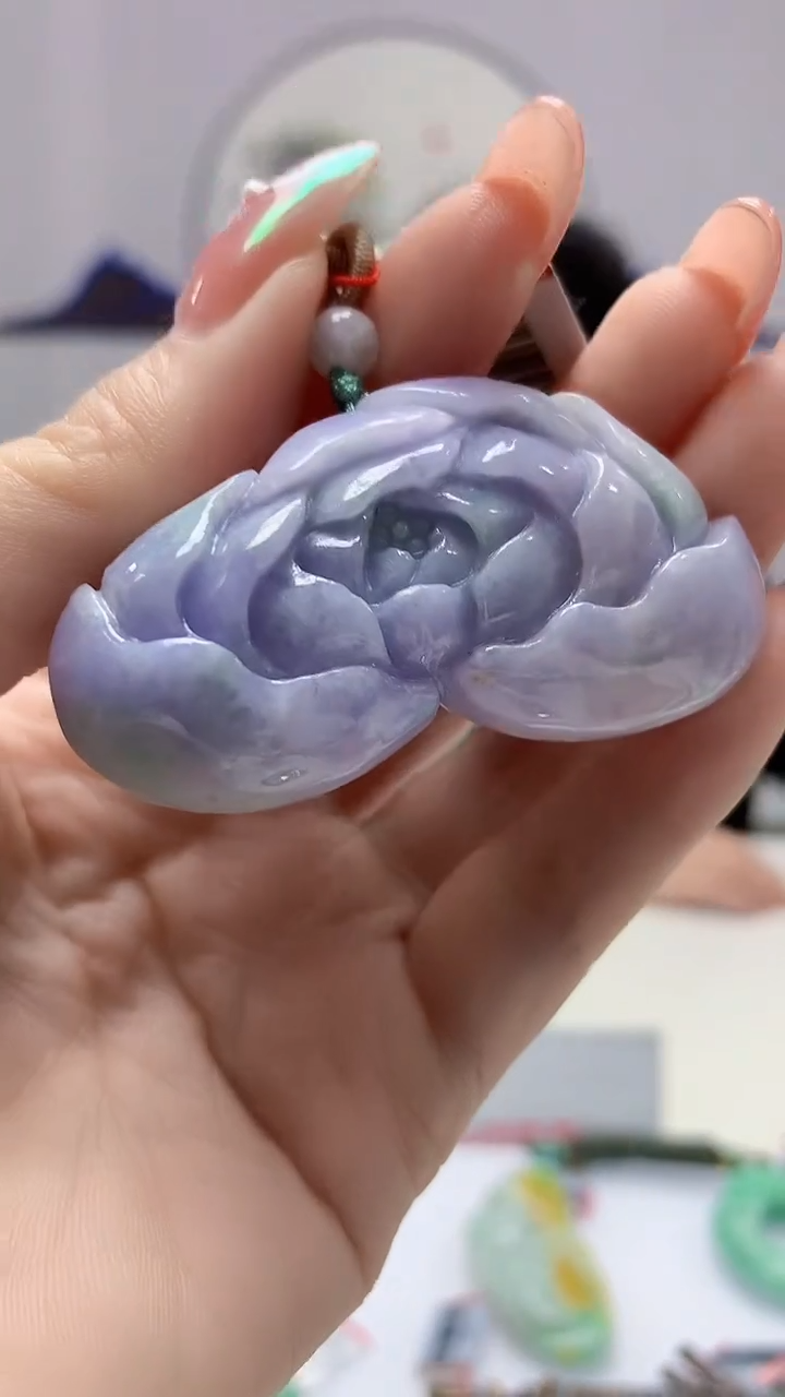 【闪购商品】定制翡翠未镶嵌4852DD-毛货挂件79