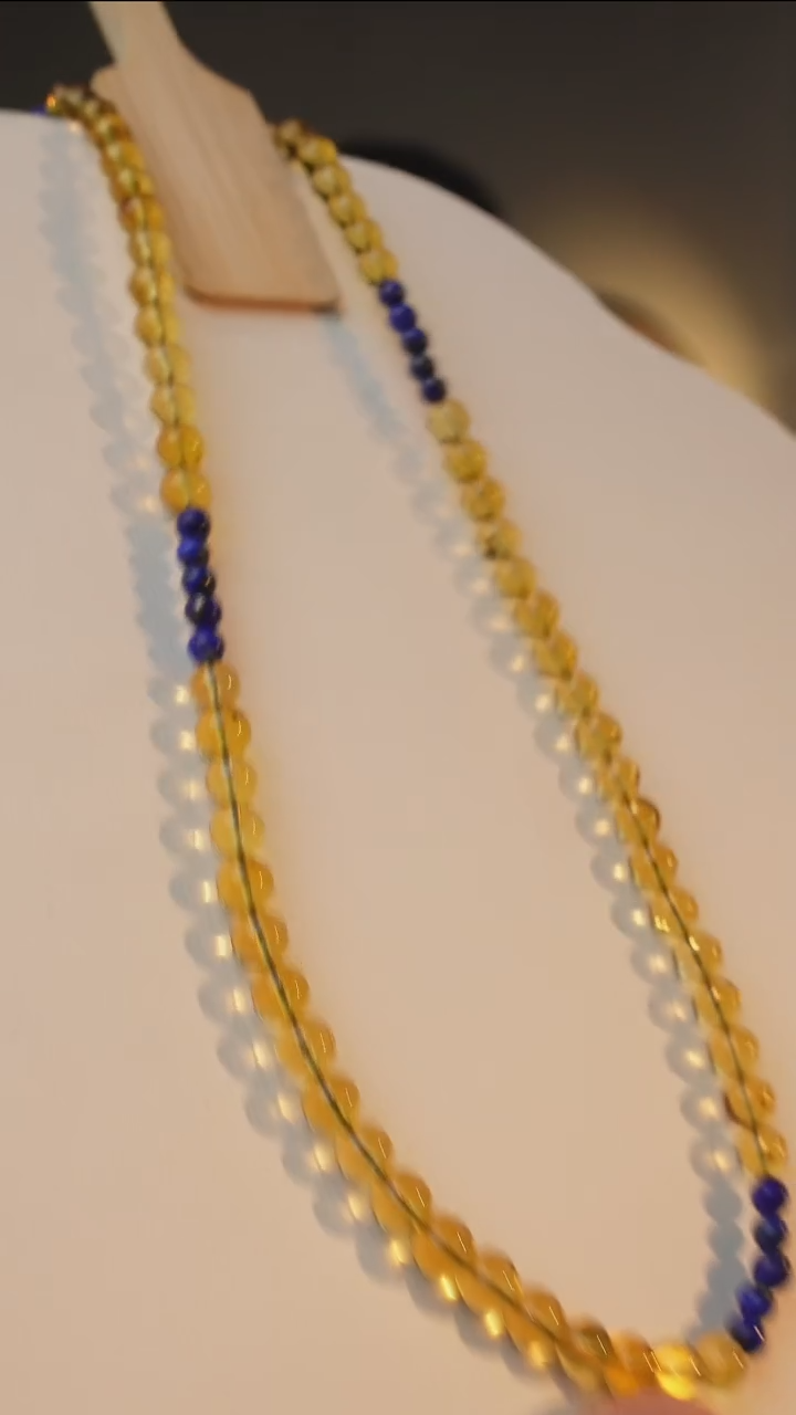 未镶嵌颈饰琥珀6+蓝珀项链