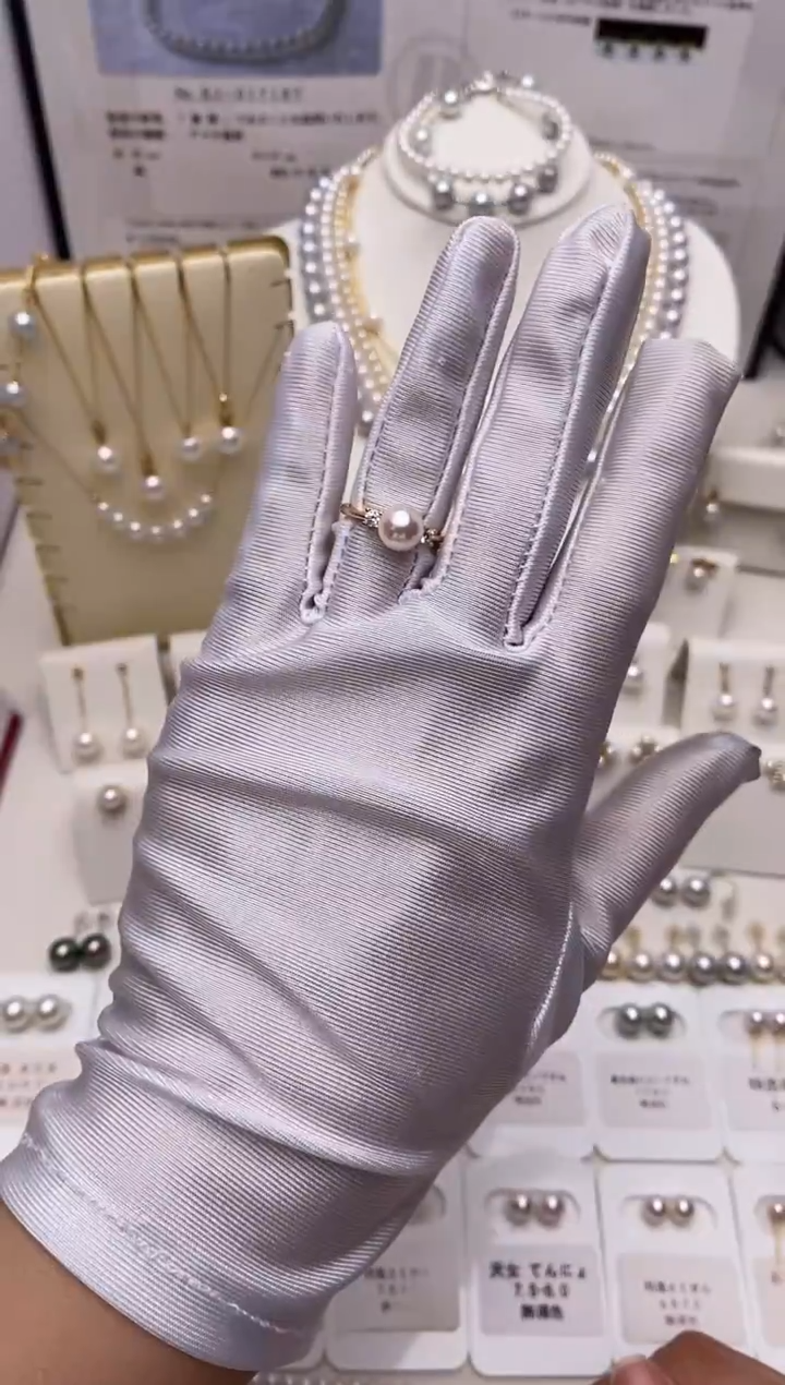 银S925镶嵌戒指海水珍珠福利戒指7.5-8