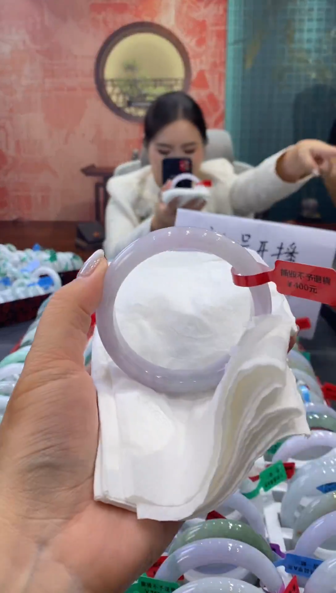未镶嵌手镯翡翠青*多人00013223
