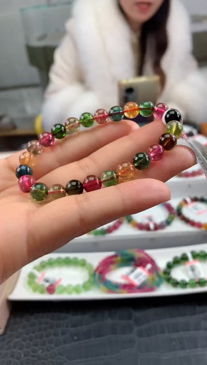 【闪购商品】碧玺手串未镶嵌多样性发一条