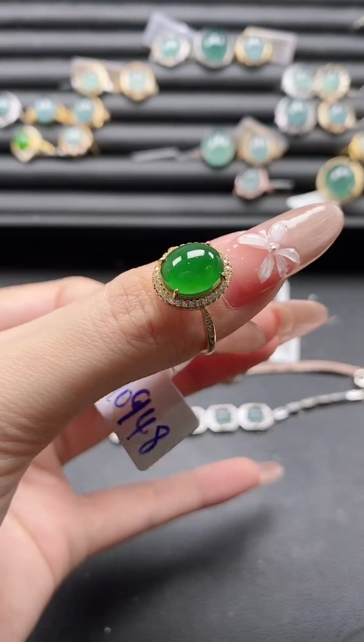 【闪购商品】翡翠戒指银S925镶嵌1111