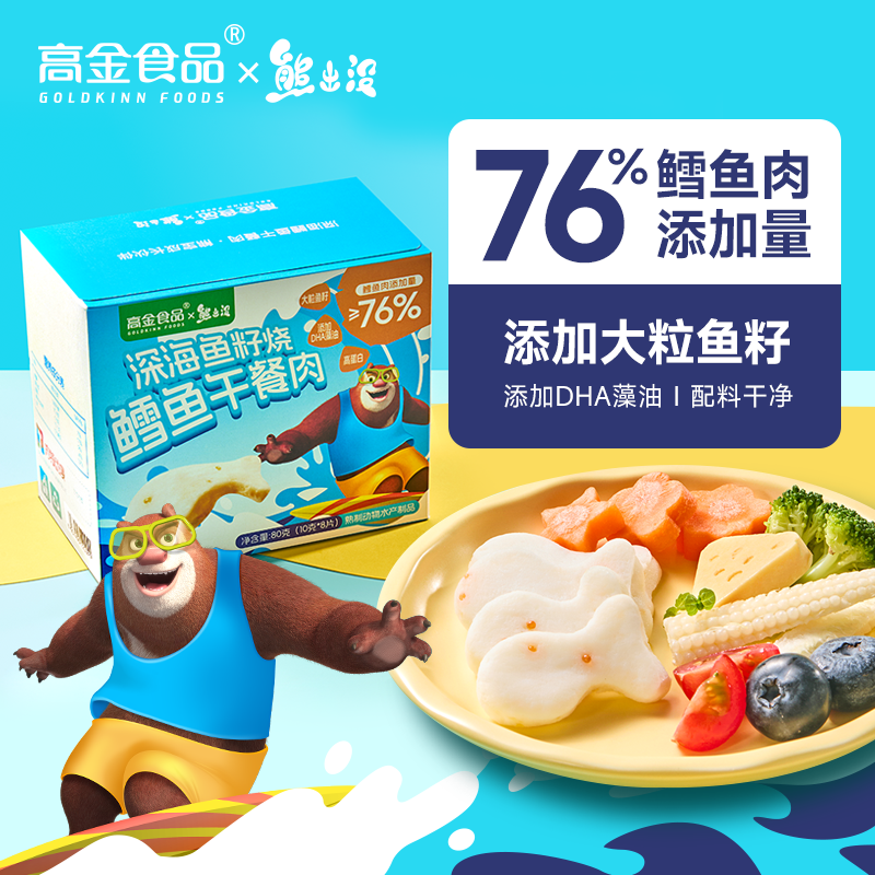 【高金食品】鱼籽烧深海鳕鱼午餐肉80g 熊出没联名儿童休闲零食