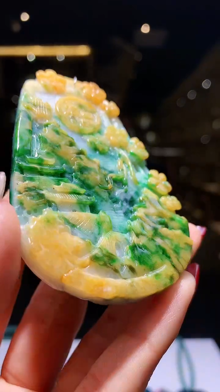 【闪购商品】定制翡翠未镶嵌1004hm-毛货挂件40