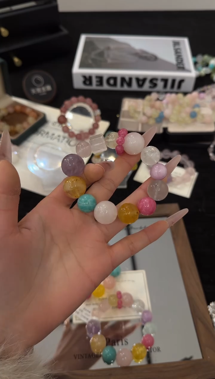 未镶嵌手链水晶彩虹多巴胺x3169