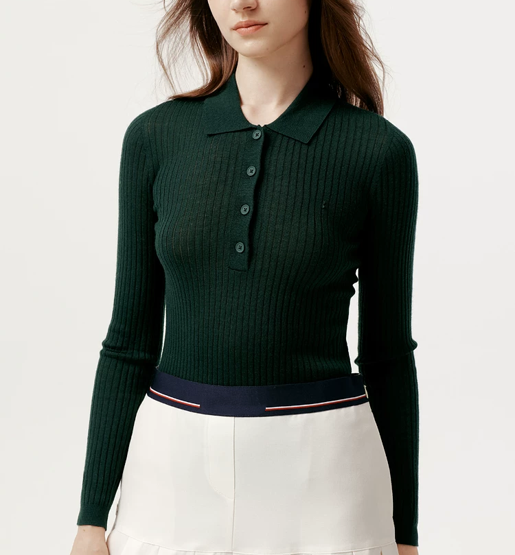 鱼女针织不易起球常规常规款衫毛衣修身翻领显瘦