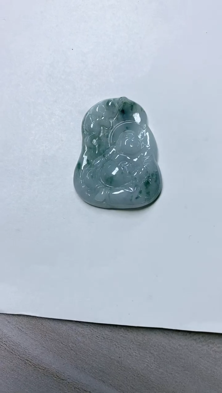 颈饰未镶嵌翡翠42天然缅甸翡翠A货逍遥佛
