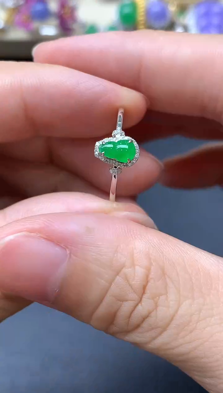 翡翠戒指18K金镶嵌405-中国好珍宝