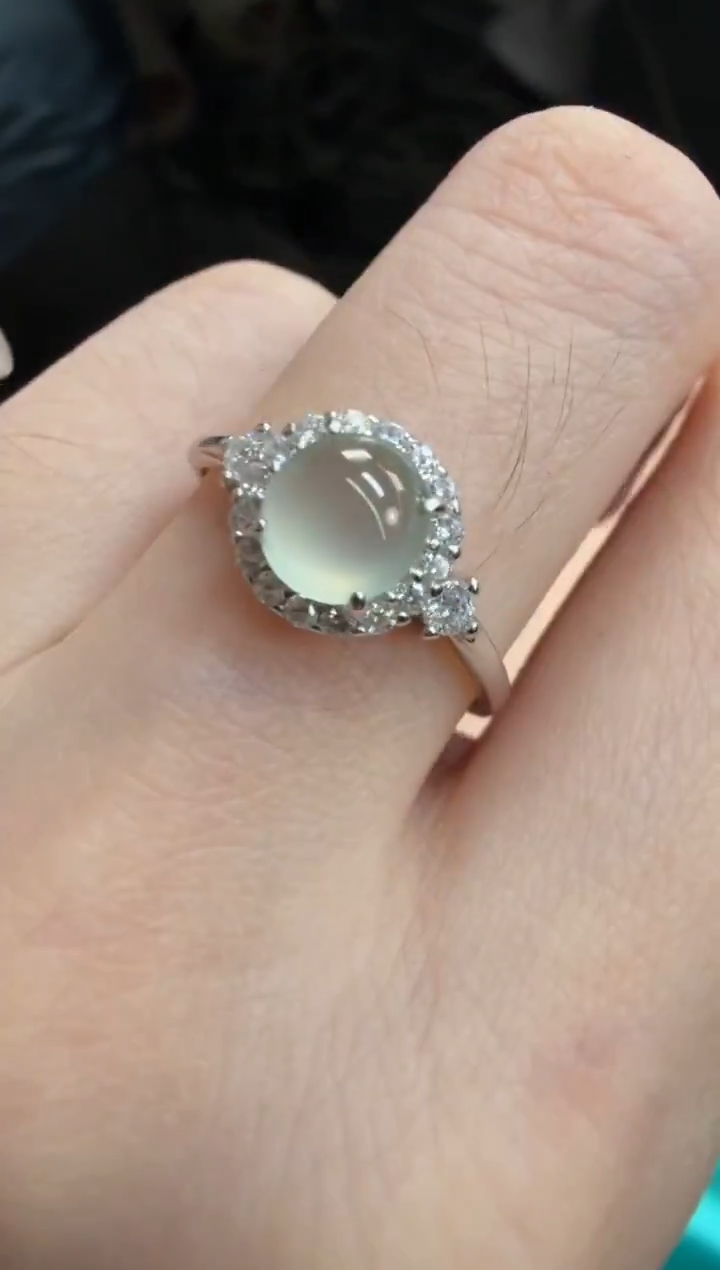 银S925镶嵌戒指翡翠翡翠饰品-157