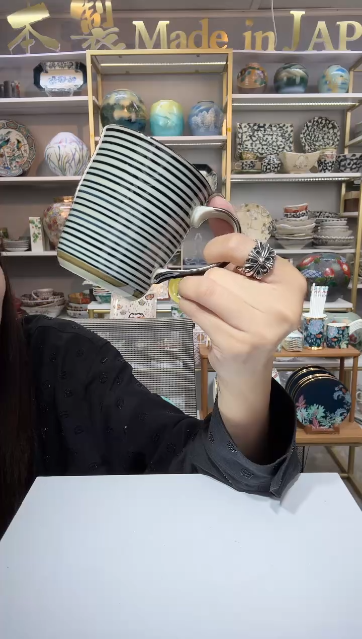 陶瓷古染蓝驹马克杯290ml一只