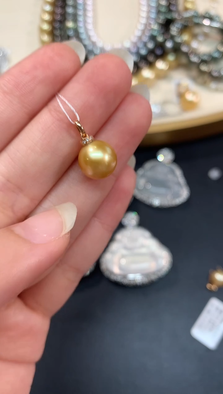 【闪购商品】海水珍珠吊坠18K金镶嵌A504|2500