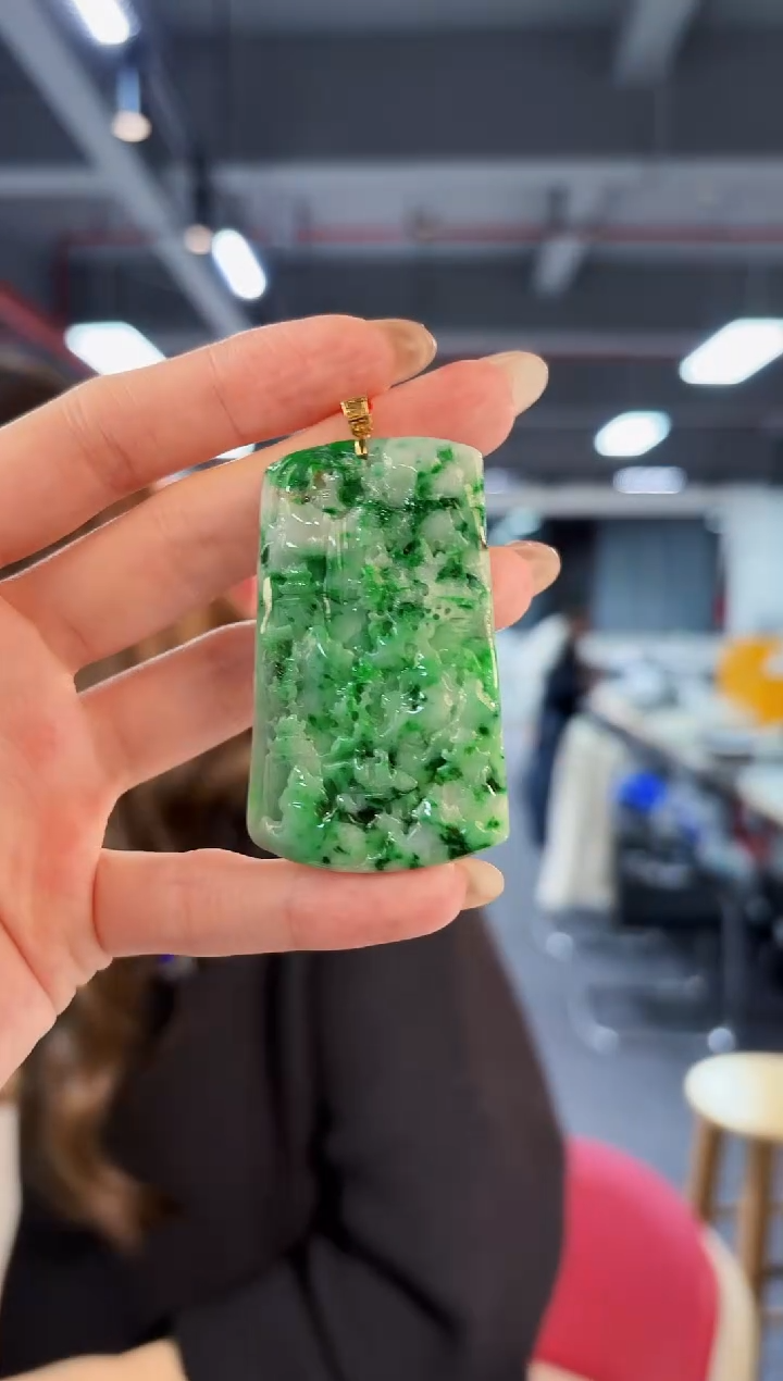 【闪购商品】翡翠颈饰18K金镶嵌缅料A货/支持复检/一件