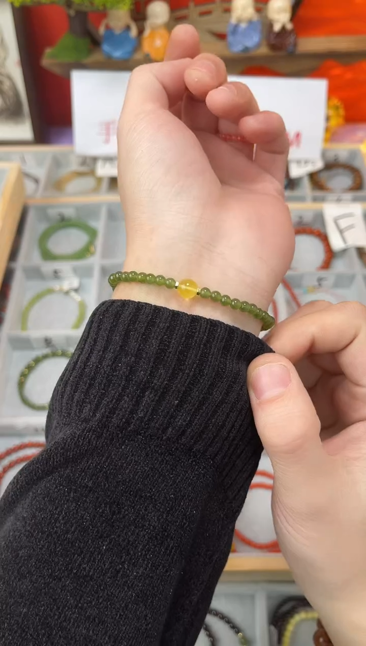 【闪购商品】和田玉（碧玉）手串未镶嵌碧玉单圈QF-A221（多样性发一）