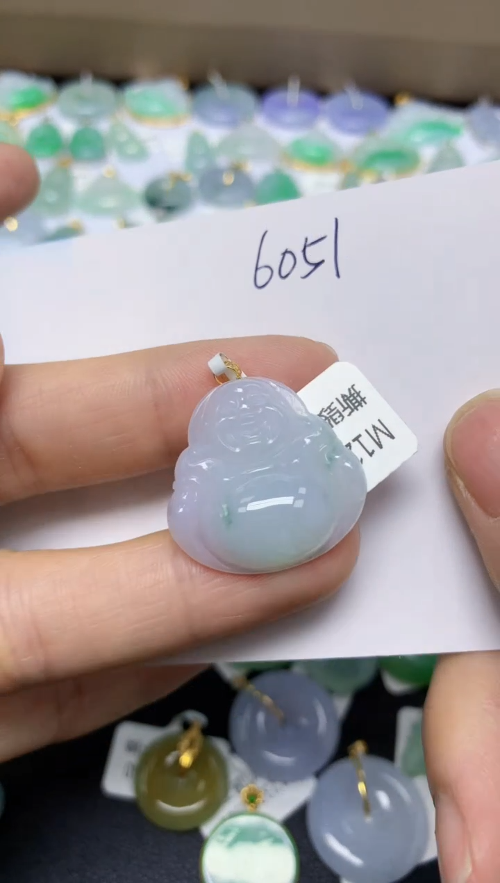 【闪购商品】翡翠挂件18K金镶嵌 天然翡翠A货