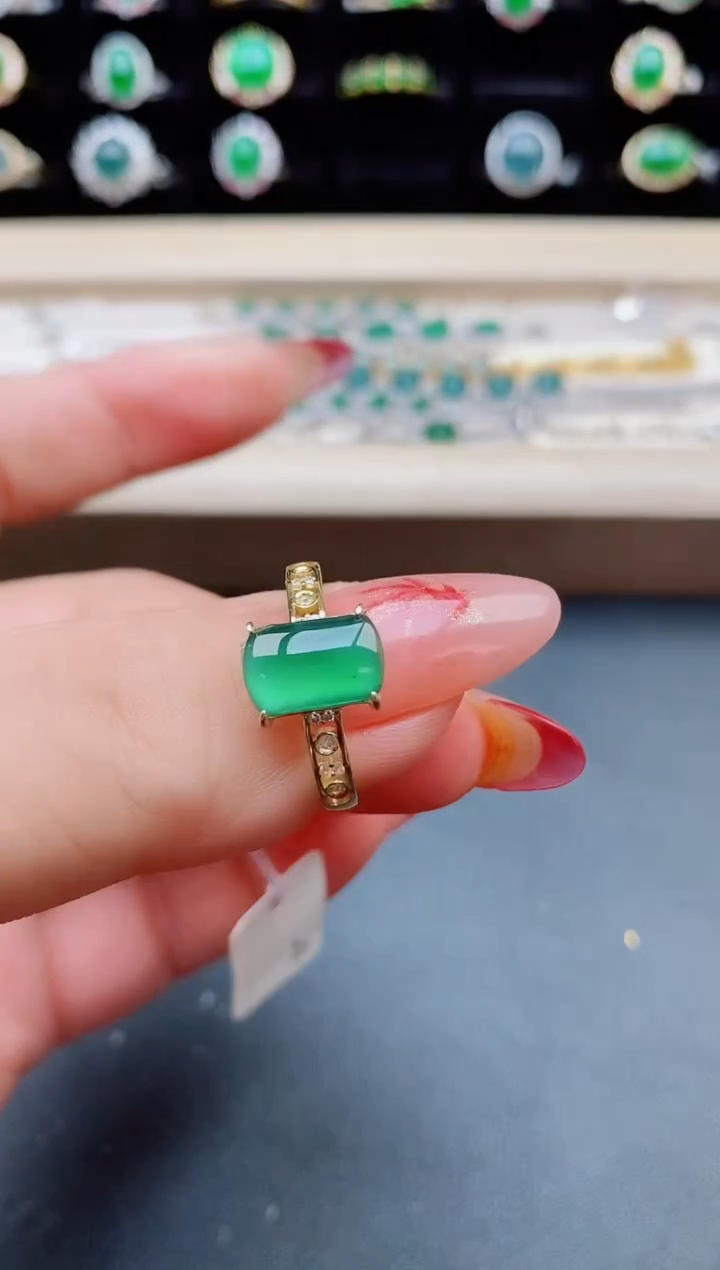 【闪购商品】翡翠戒指银S925镶嵌05880