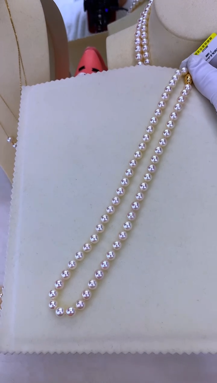 银S925镶嵌DA海水珍珠 GD262 7-8 akoya串链