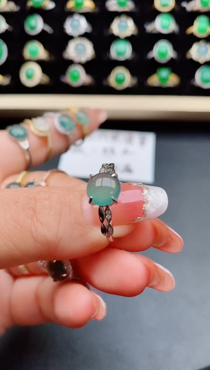 【闪购商品】翡翠戒指银S925镶嵌50800