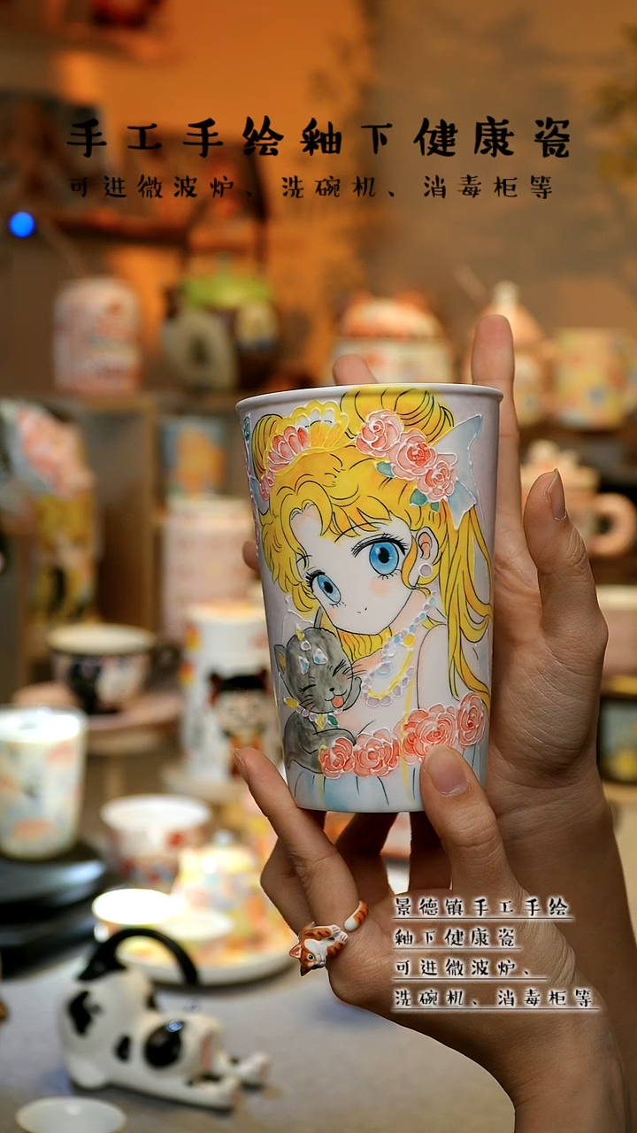 【闪购商品】杯陶瓷景德镇高温釉下彩&W015
